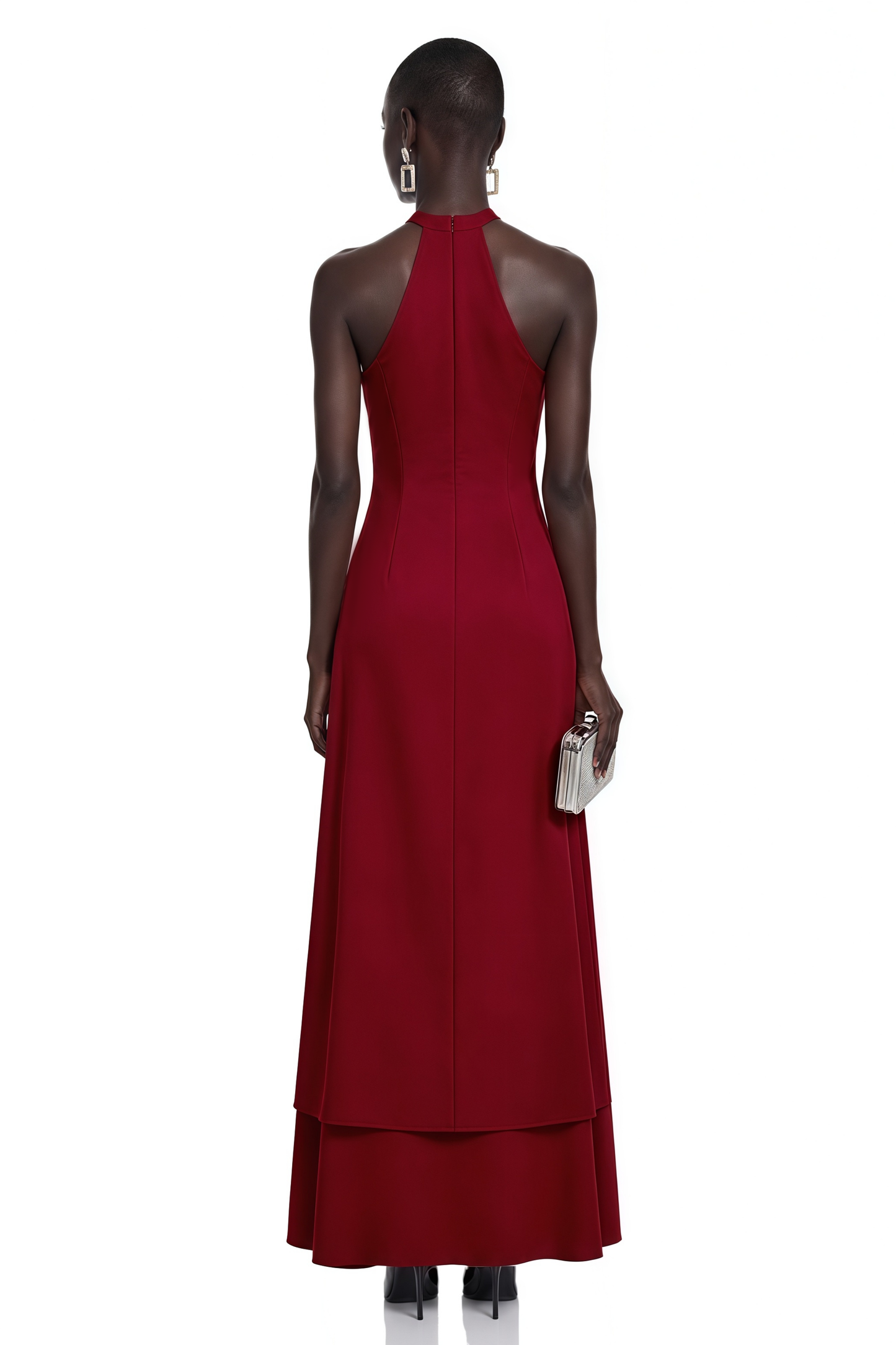 Berenice Red Halterneck Maxi Dress with Cut-Outs