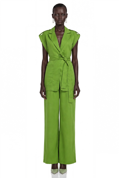 Bernice Emerald Green Cap Sleeve Blazer & Trouser Set