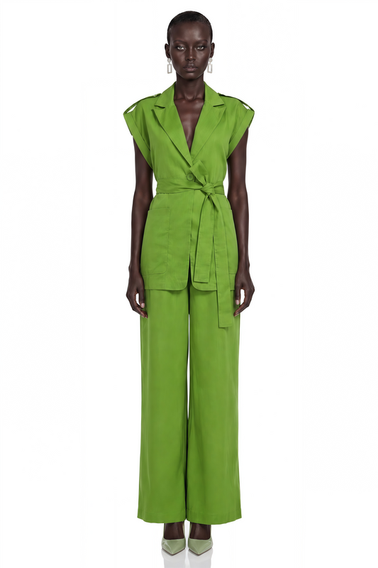 Bernice Emerald Green Cap Sleeve Blazer & Trouser Set