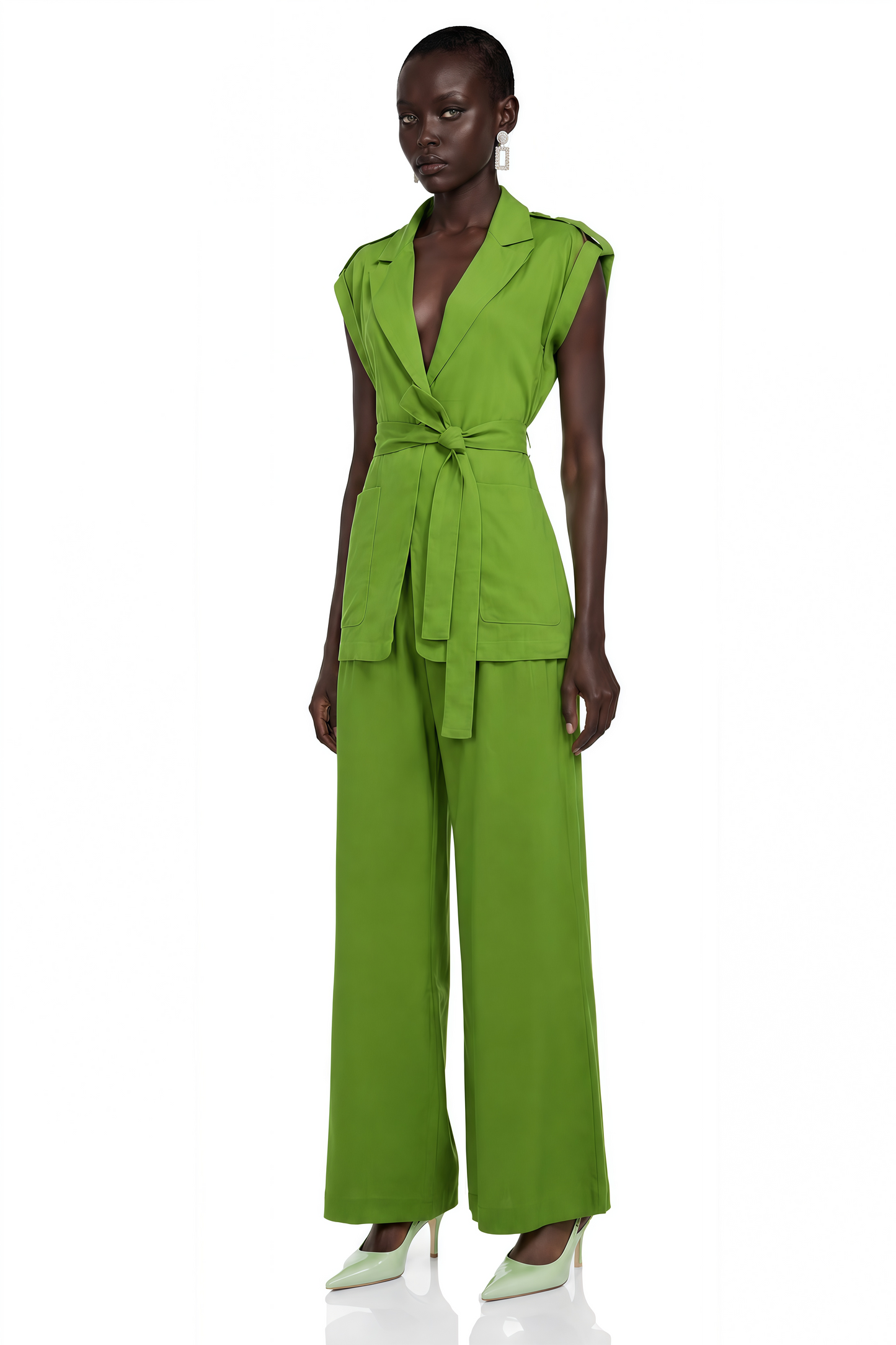Bernice Emerald Green Cap Sleeve Blazer & Trouser Set