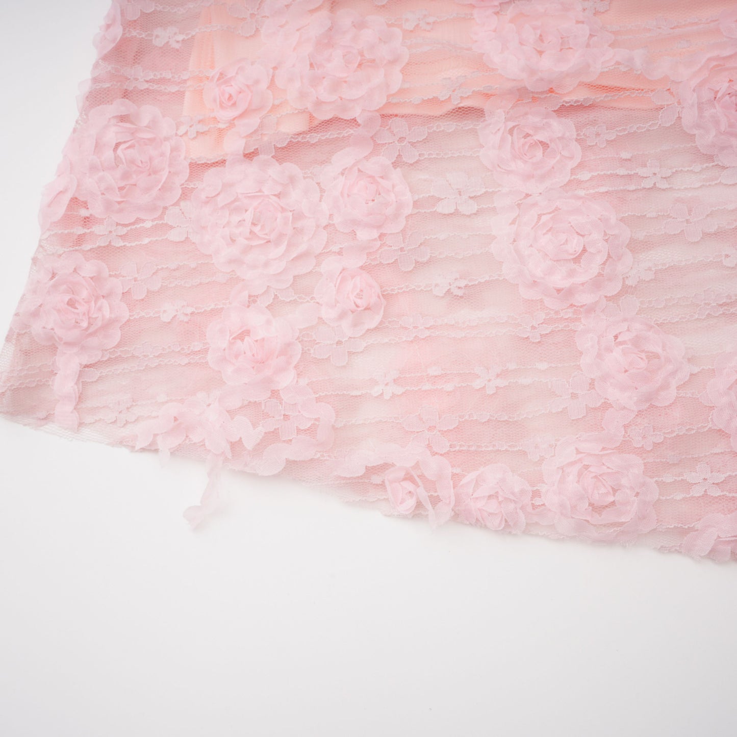 Branwen Pink 3D-Floral Embroidered Lace Maxi Dress
