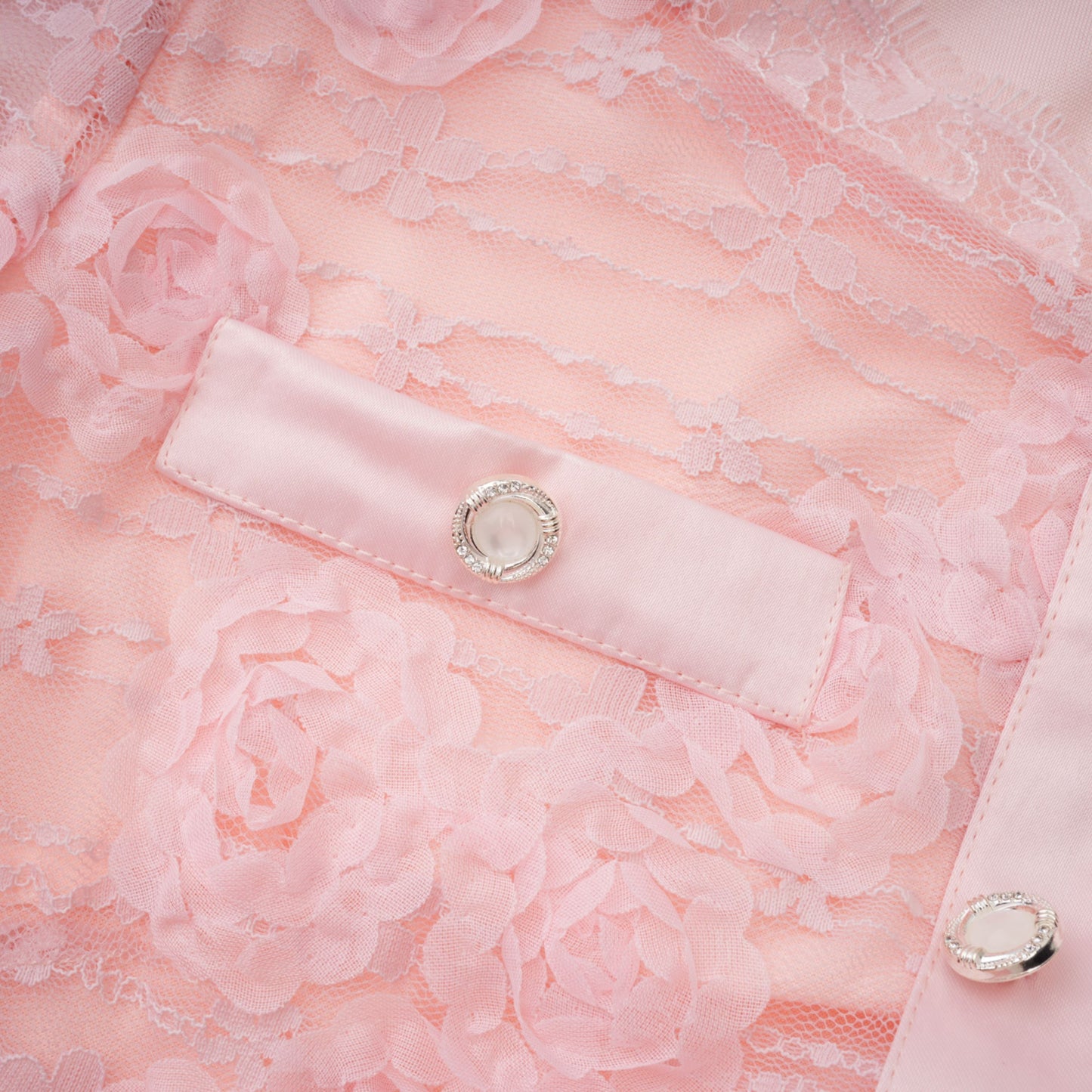 Branwen Pink 3D-Floral Embroidered Lace Maxi Dress