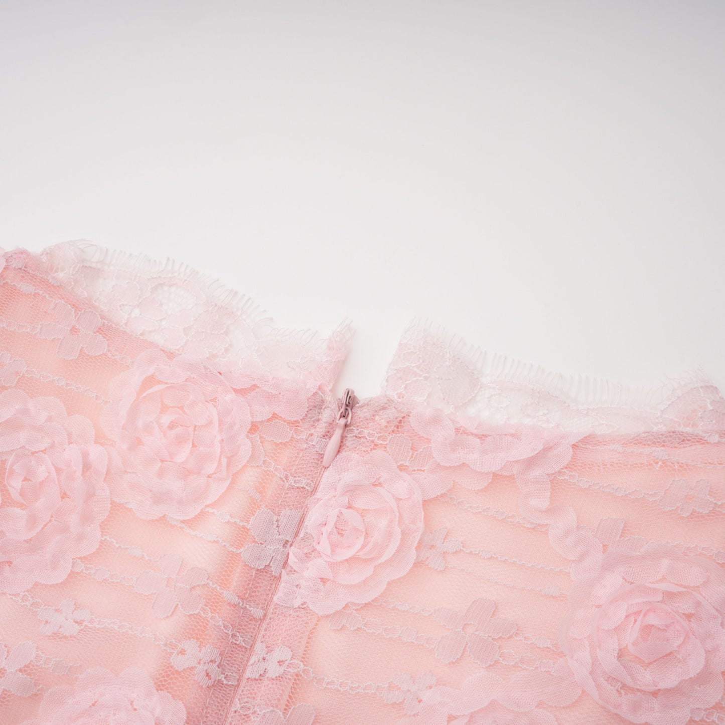 Branwen Pink 3D-Floral Embroidered Lace Maxi Dress