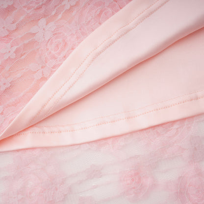 Branwen Pink 3D-Floral Embroidered Lace Maxi Dress