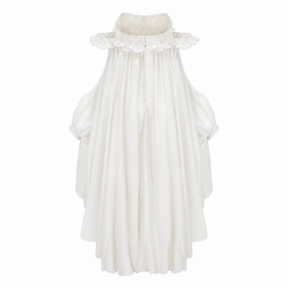 Brooklyn White Glossy Bubble Hem Mini Dress