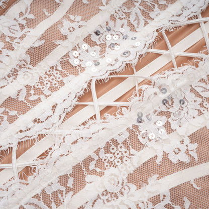 Bulelwa White Semi-Sheer Floral Lace Mini Dress
