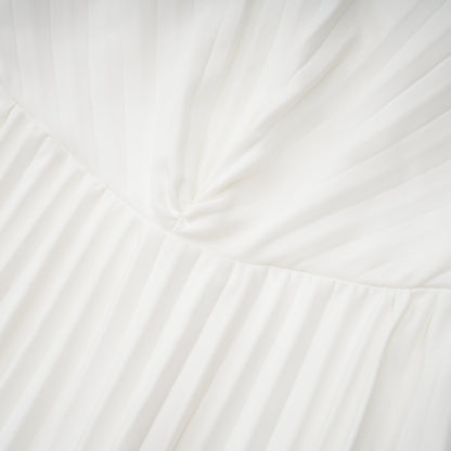 Carlotta White Shell Pleated Maxi Dress
