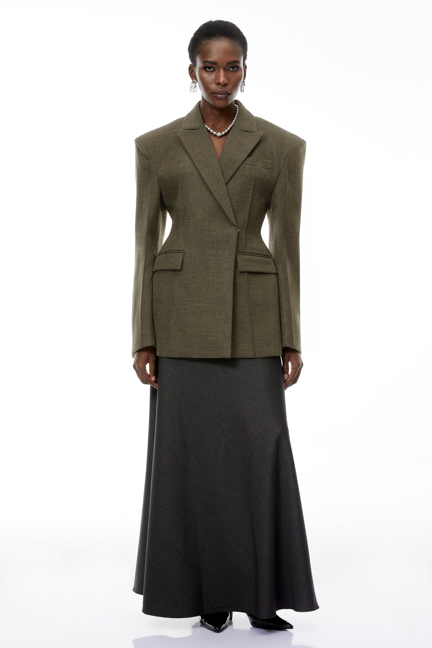 Caspian Green Asymmetrical Oversize Blazer