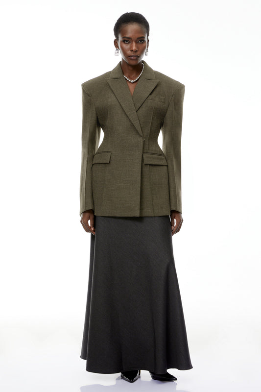 Caspian Green Asymmetrical Oversize Blazer