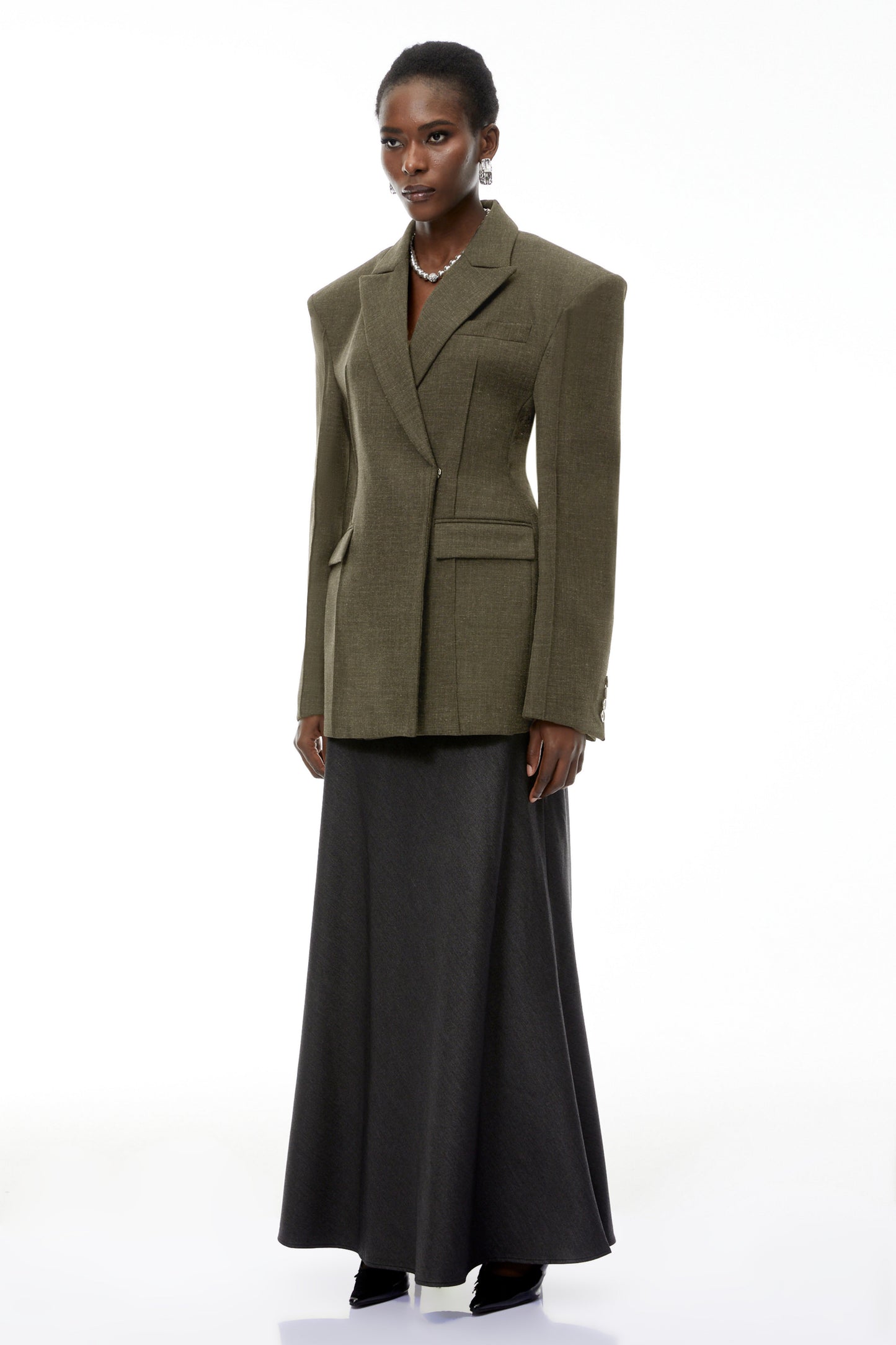 Caspian Green Asymmetrical Oversize Blazer