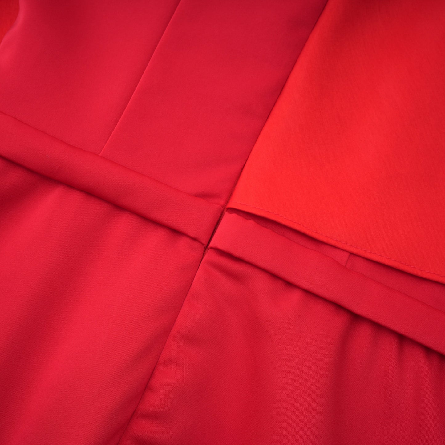 Cevher Red Fishtail Maxi Dress with Cape