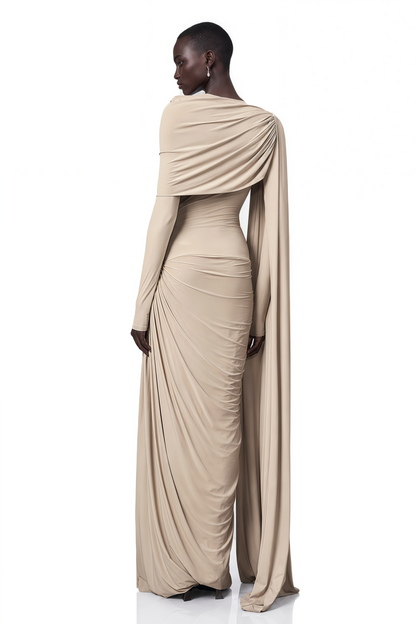 Gaëlle Neutrals Kurdele Tasarımlı Dökümlü Maxi Elbise