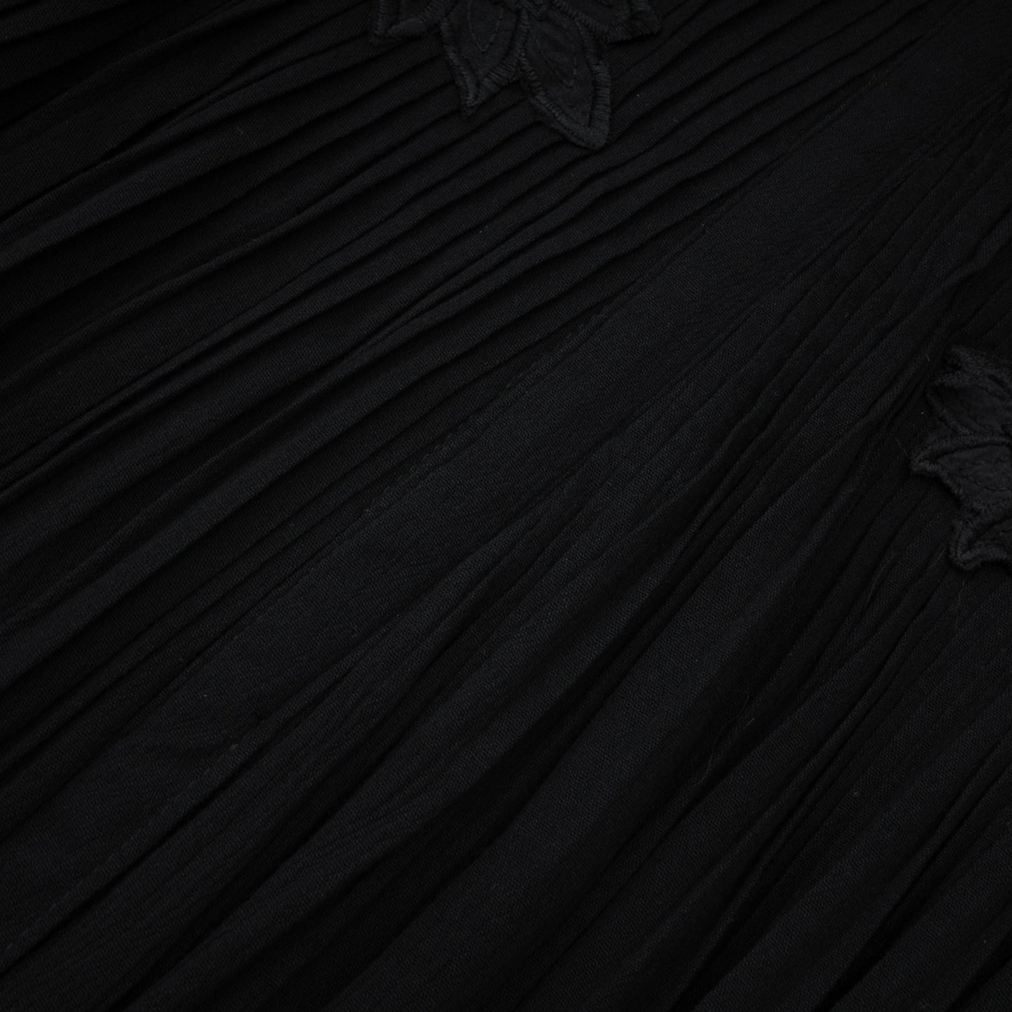Chiara Black Lace Panel Pleated Midi Dress