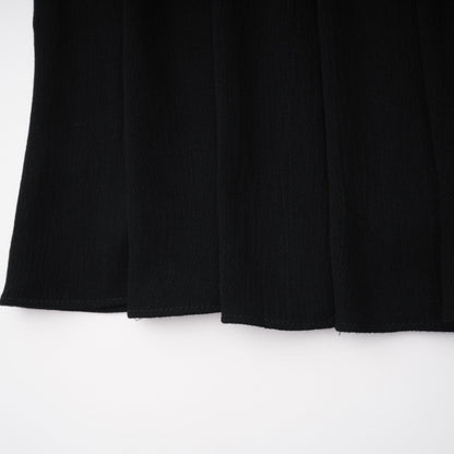 Chiara Black Lace Panel Pleated Midi Dress