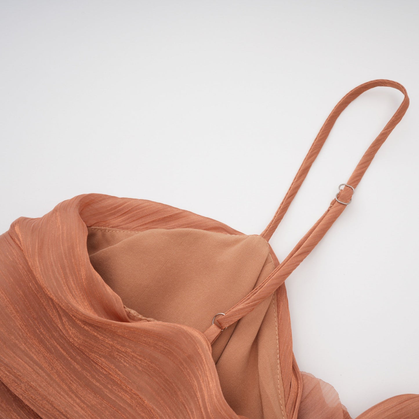 Cíntia Camel Ruched Maxi Dress with 3D Florals