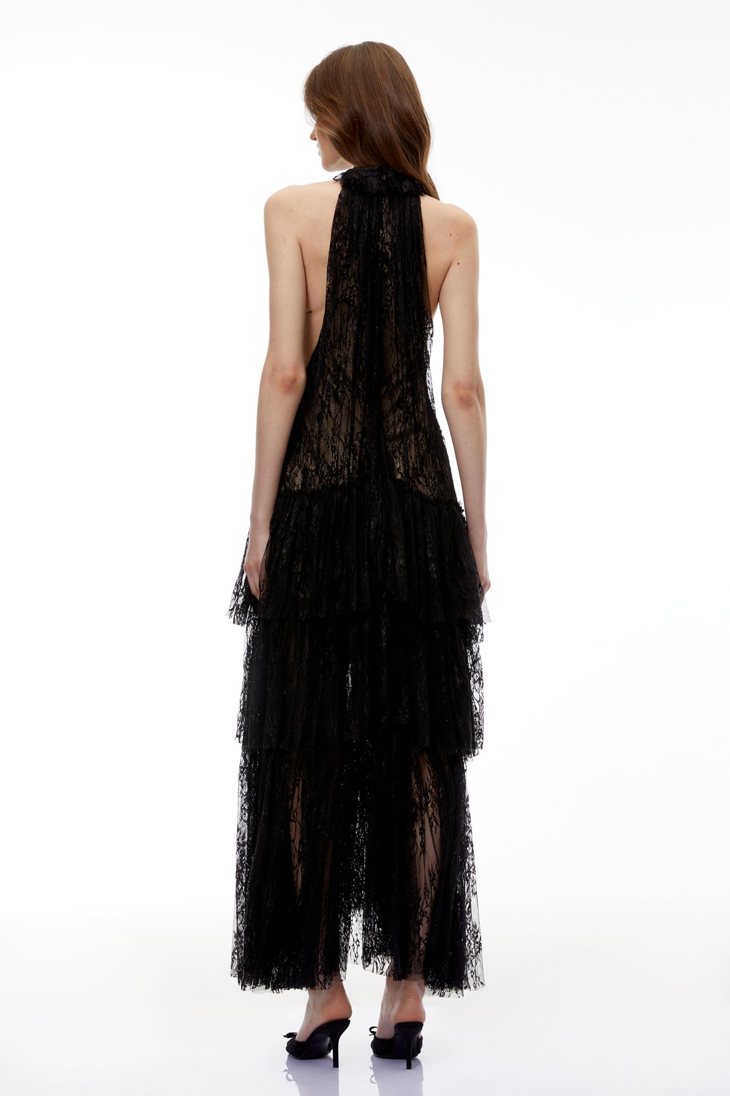 Coralie Black Floral Lace Maxi Dress