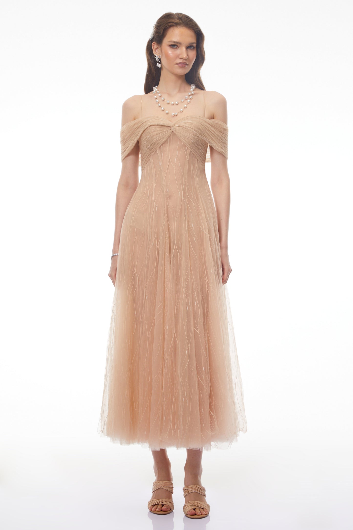 Costanza Pink Sweetheart Ruched Maxi Dress