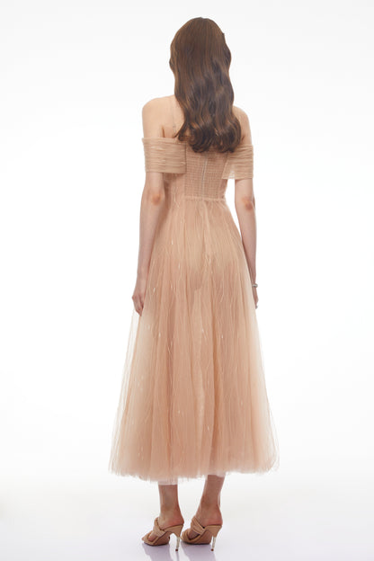Costanza Pink Sweetheart Ruched Maxi Dress