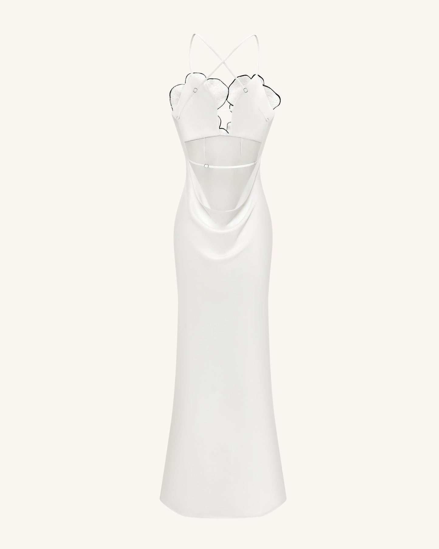 Orkide Nakışlı Elbise - White/Black