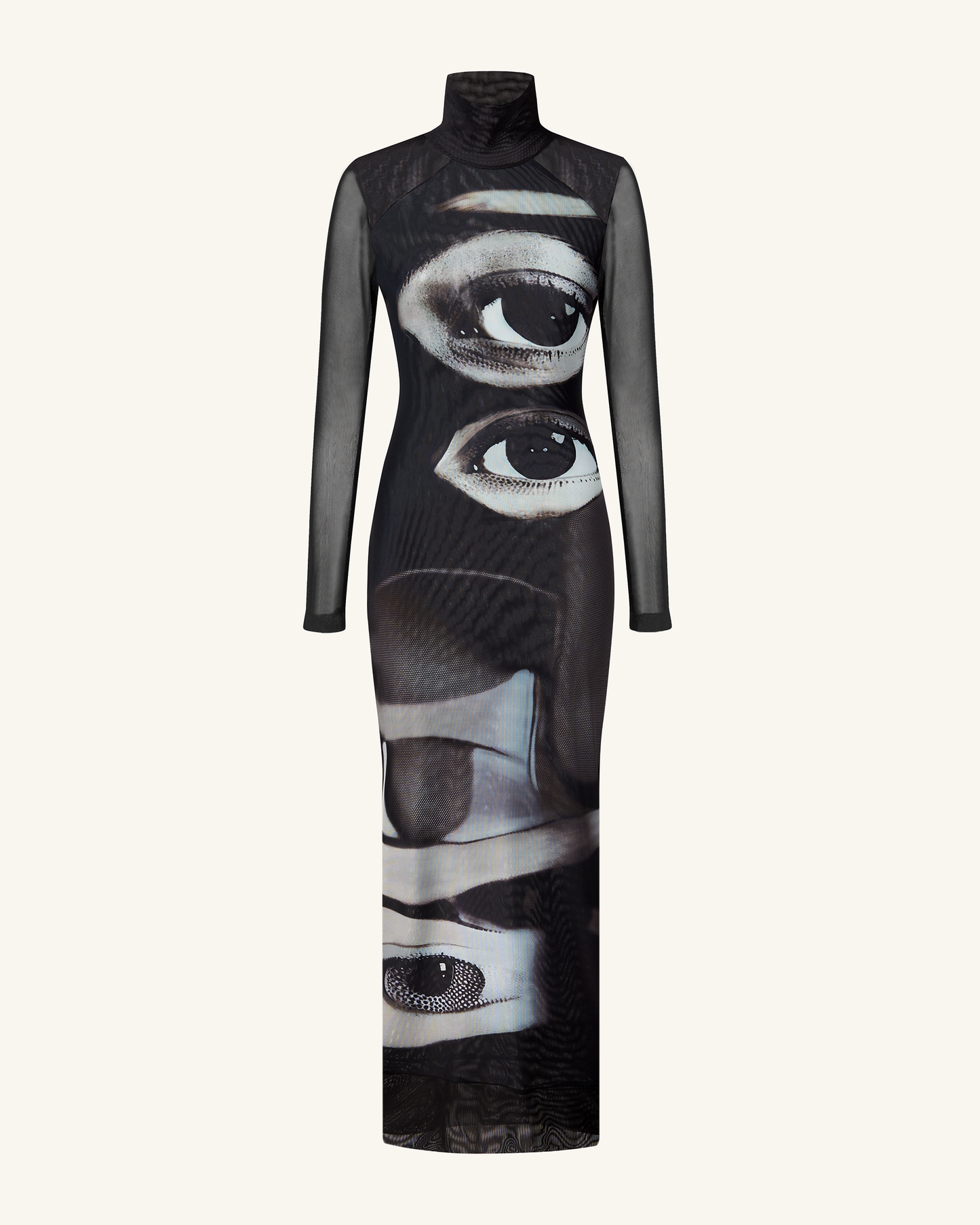 Sophia Eye Desenli File Elbise - Black/White