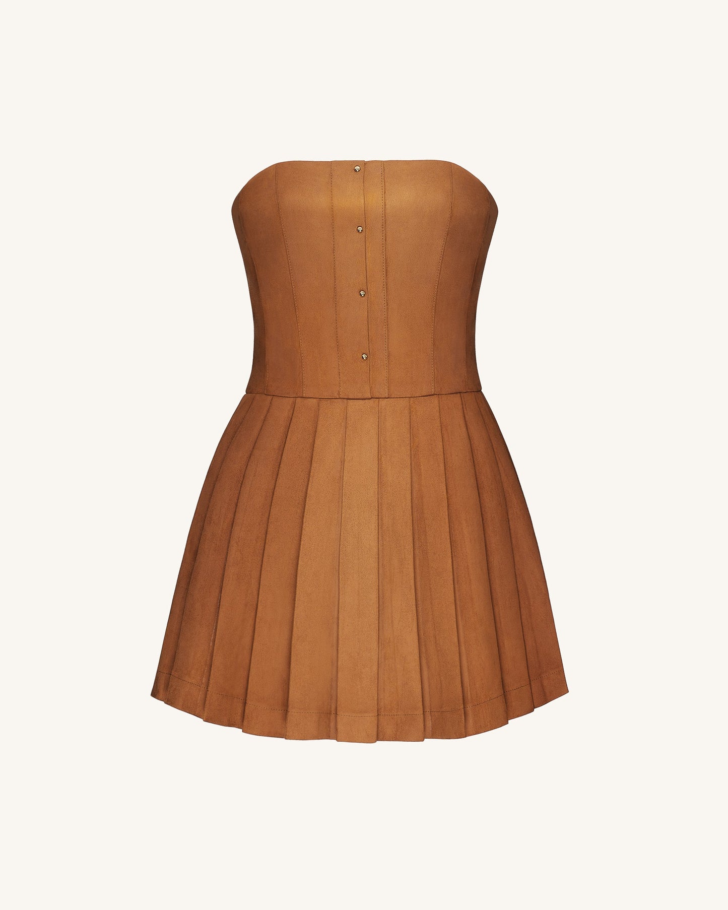 Ellie Pilili Kadife Elbise - Caramel