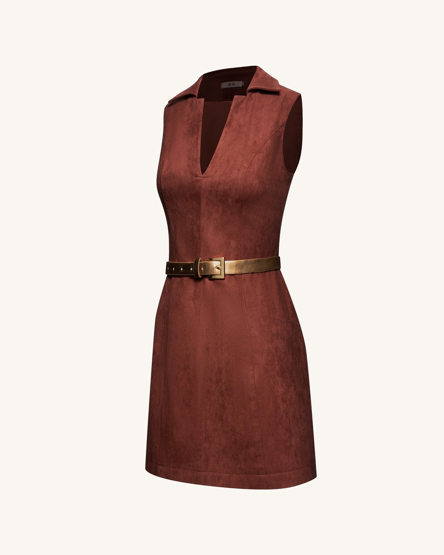 Ariana Kolsuz Suedes Mini Elbise - Bordo
