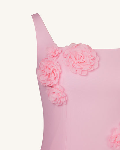 Garden Grace Kalem Elbise Kesim Elbise - Pembe