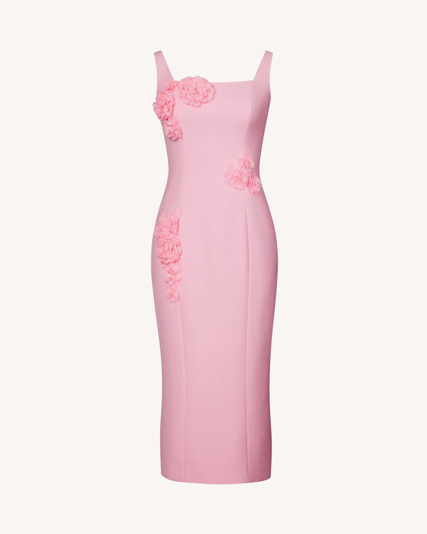 Garden Grace Kalem Elbise Kesim Elbise - Pembe