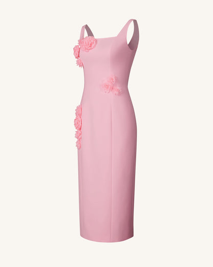 Garden Grace Kalem Elbise Kesim Elbise - Pembe