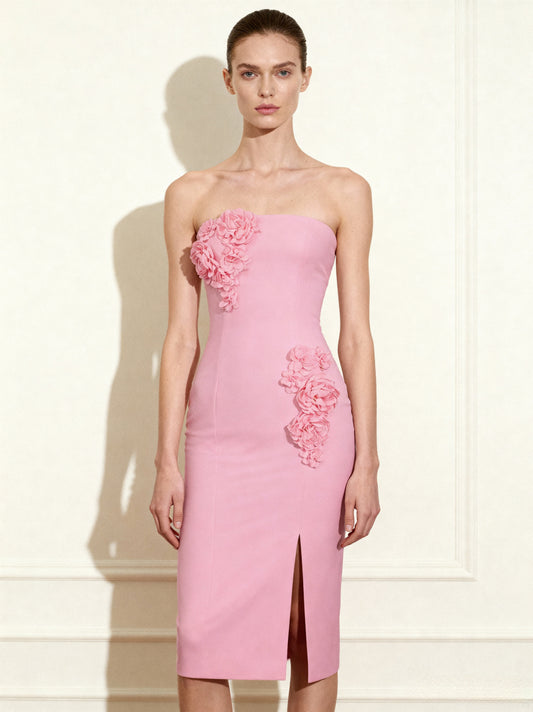 Petal Perfection Kokteyl Elbise - Pembe