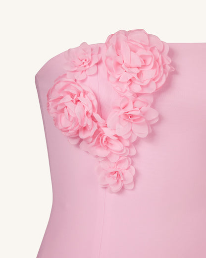 Petal Perfection Kokteyl Elbise - Pembe