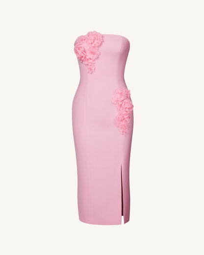 Petal Perfection Kokteyl Elbise - Pembe
