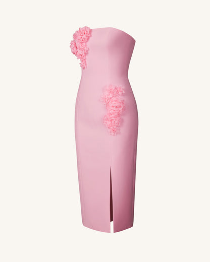 Petal Perfection Kokteyl Elbise - Pembe