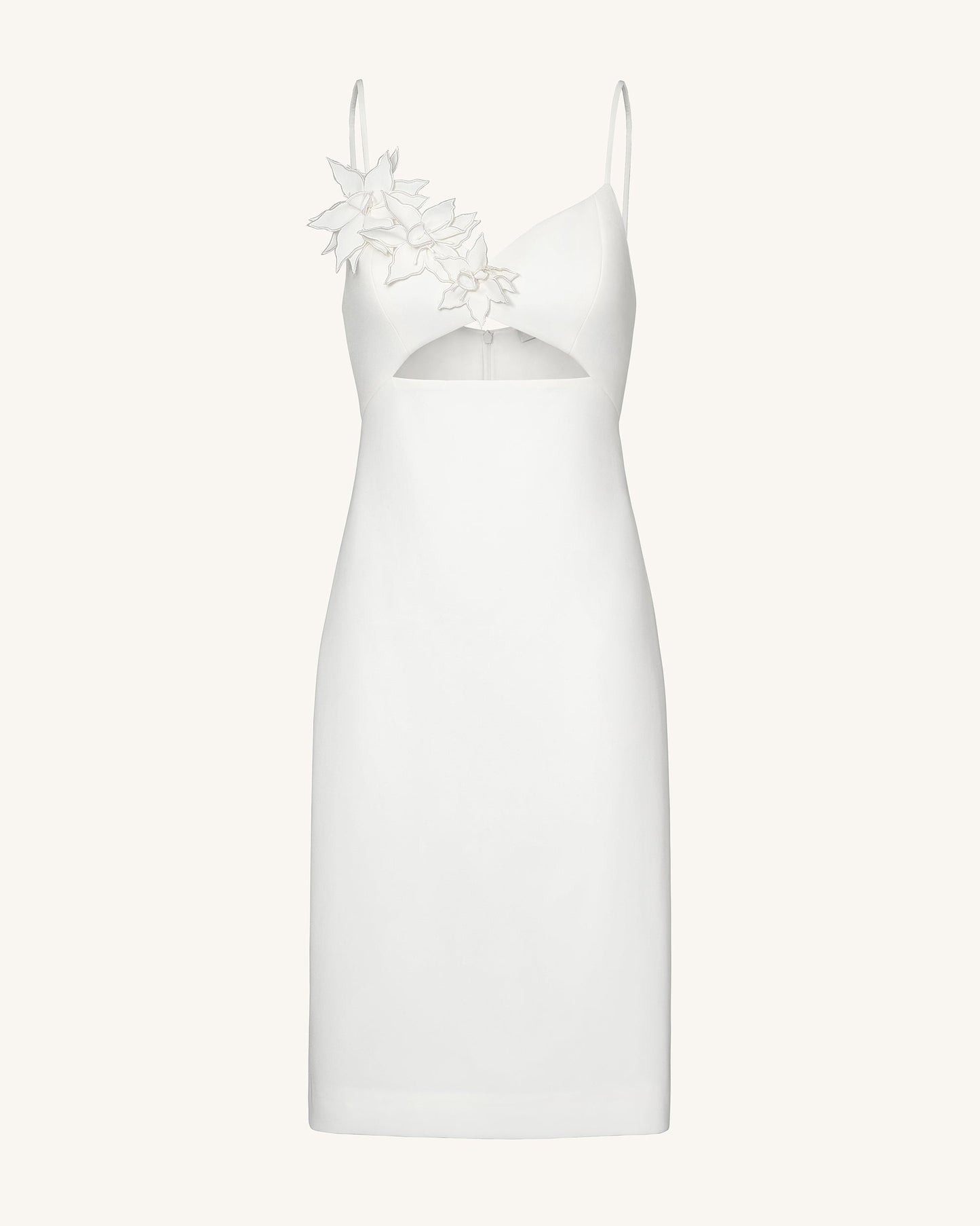 Bloom-Cut Contour Elbise - Beyaz