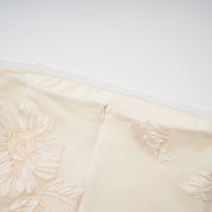 Melanie neutrals embroidered off-shoulder maxi dress