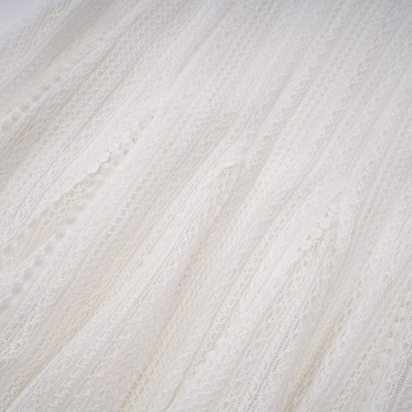 Hélène white pointelle puff midi dress