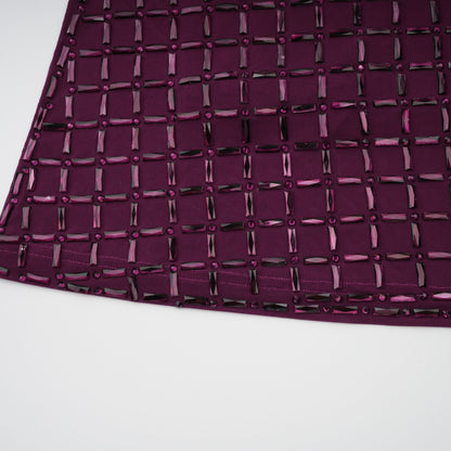 Térébenthine Purple Rhinestone Mesh Maxi Dress