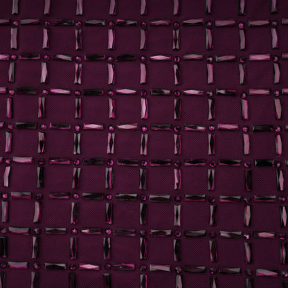 Térébenthine Purple Rhinestone Mesh Maxi Dress