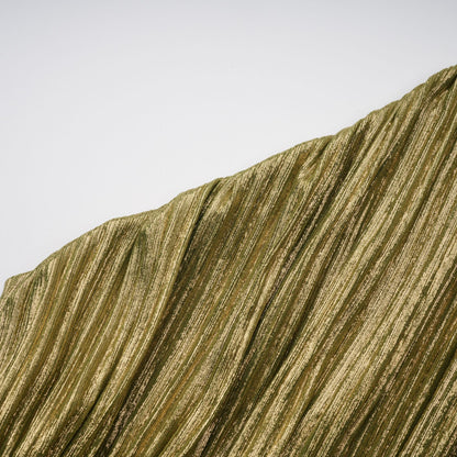 Alchimie Gold Glossy Pleated Maxi Dress