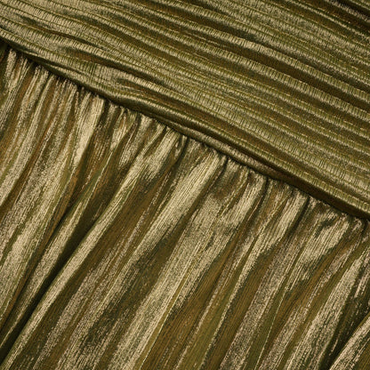 Alchimie Gold Glossy Pleated Maxi Dress