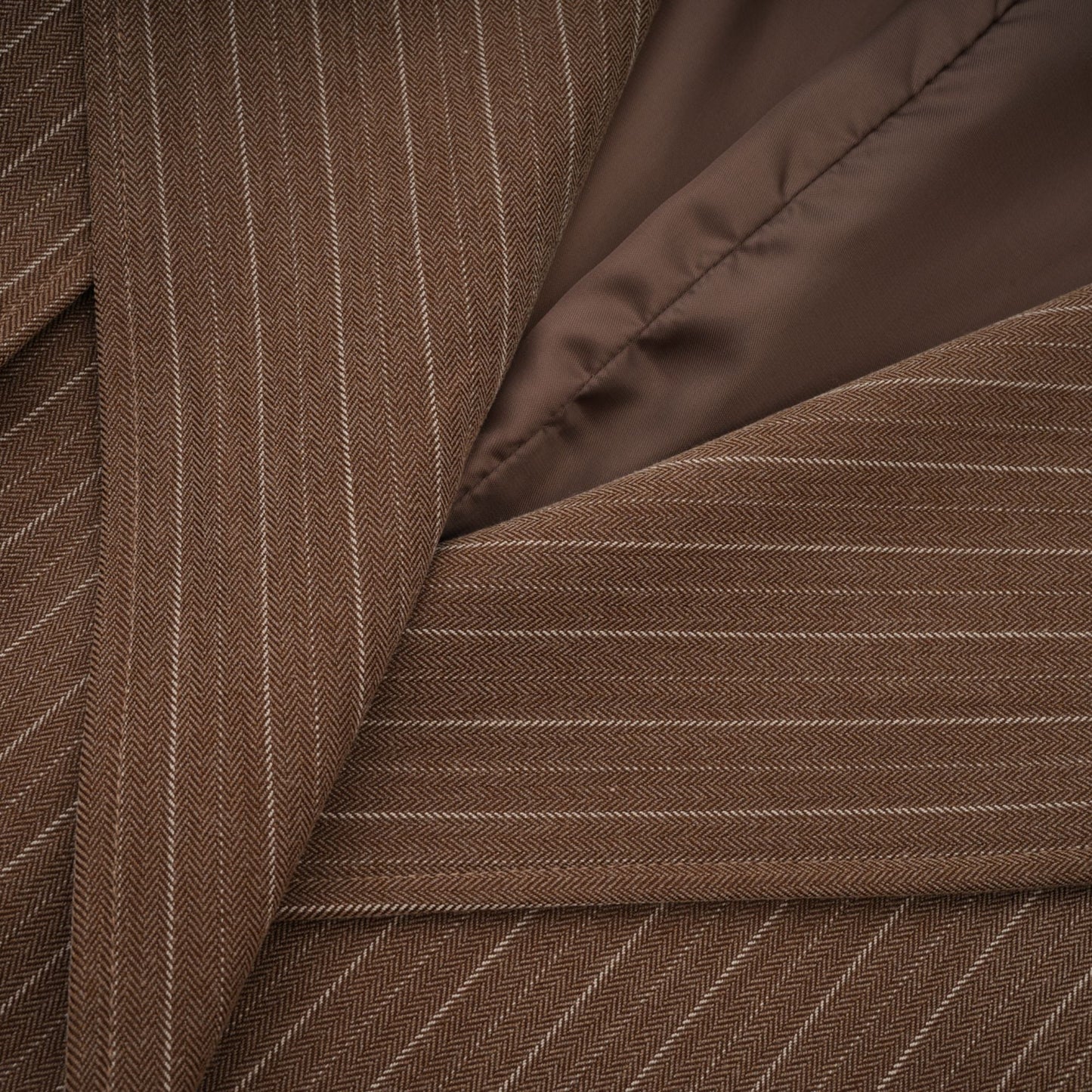 Clémence Brown Striped Trench Coat & Trousers Set
