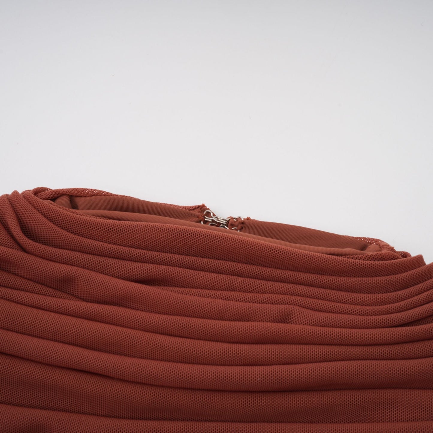 Danaé Brown Shirred-effect Draped Maxi Dress