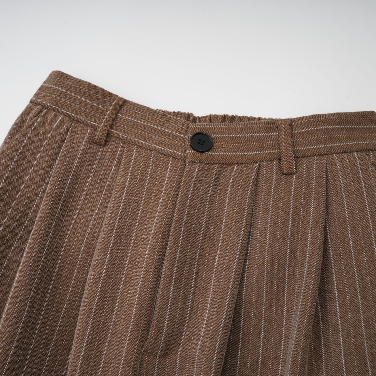 Clémence Brown Striped Trench Coat & Trousers Set