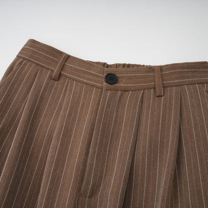 Clémence Brown Striped Trench Coat & Trousers Set