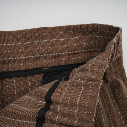Clémence Brown Striped Trench Coat & Trousers Set