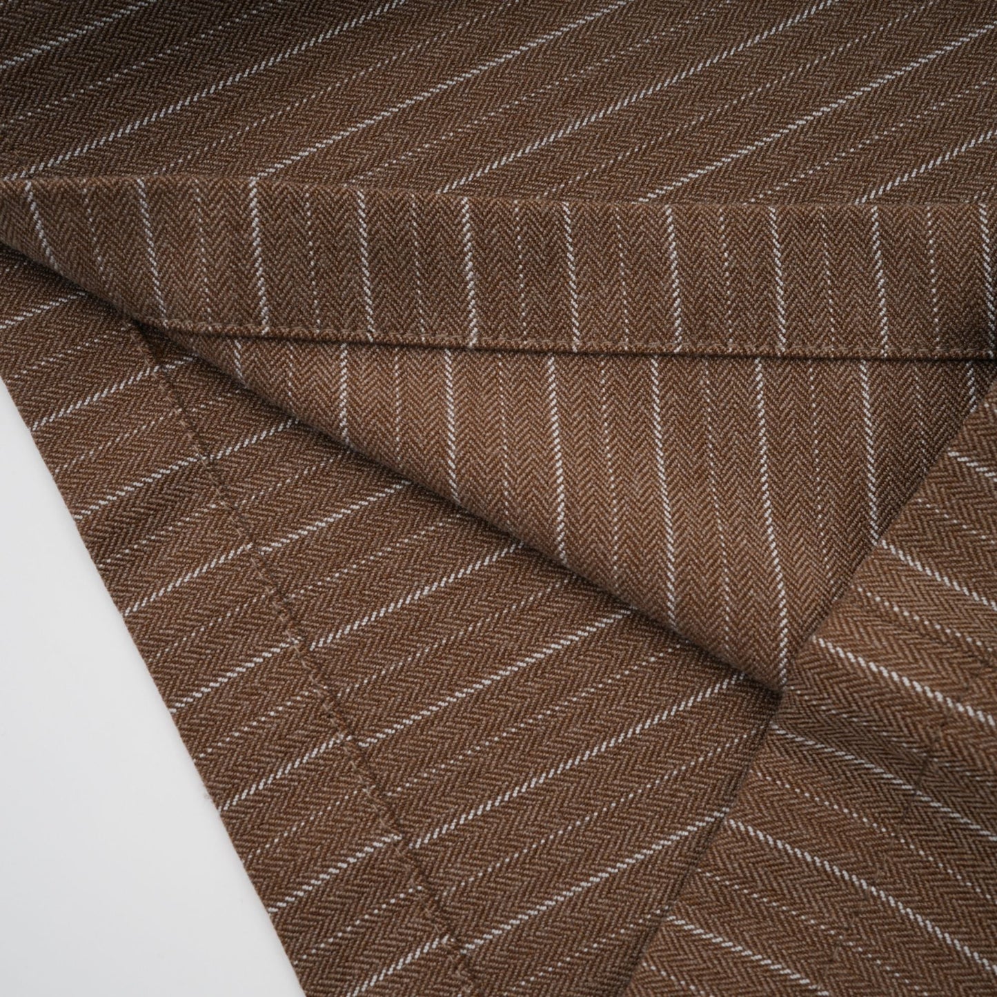 Clémence Brown Striped Trench Coat & Trousers Set
