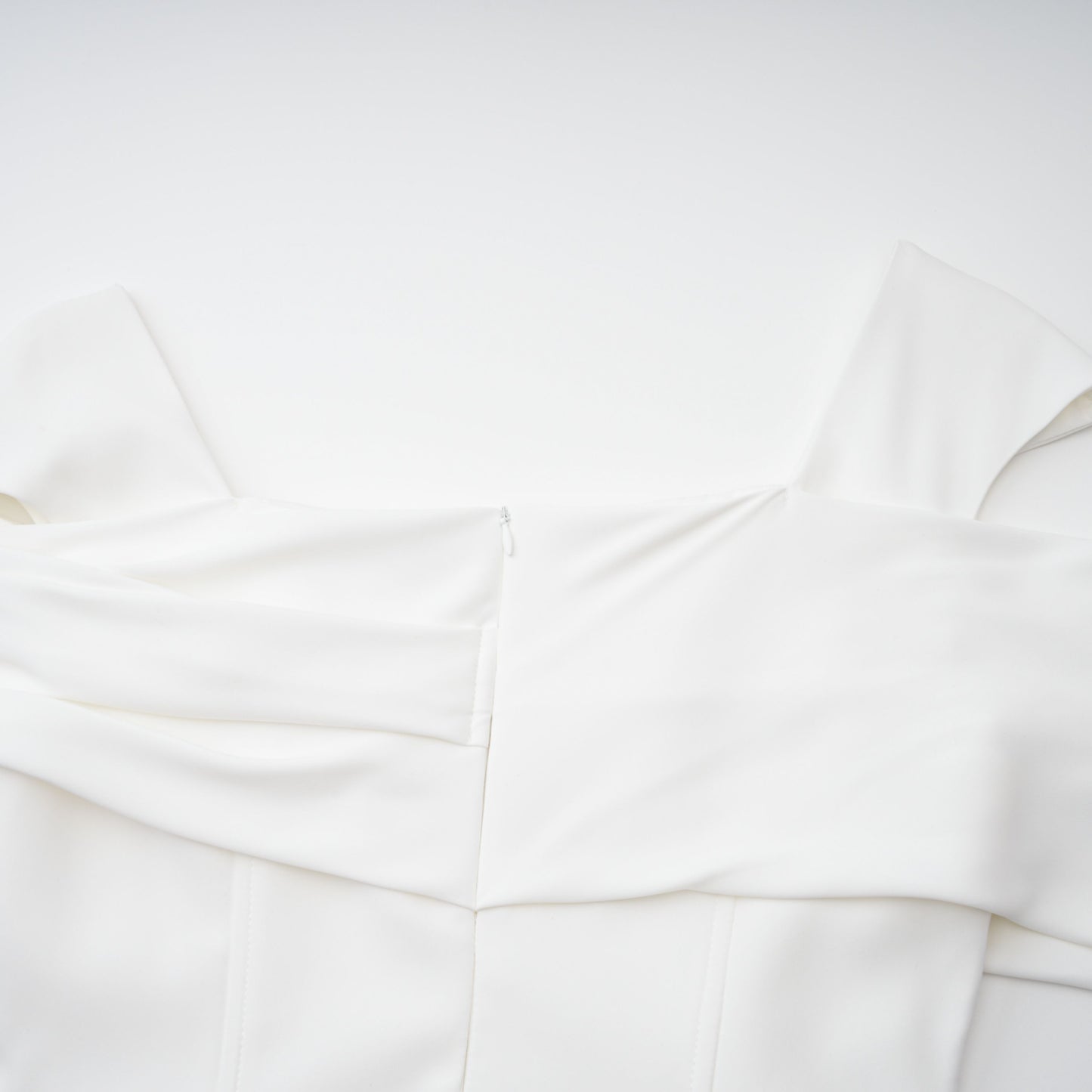 Solara White Draped Midi Dress