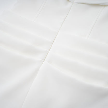 Solara White Draped Midi Dress