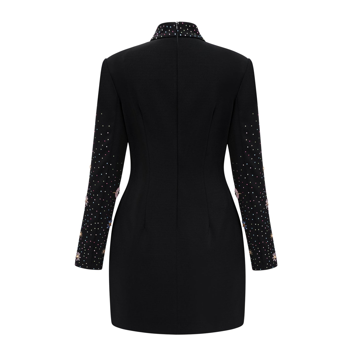 Rosaria Black Embellished Constellation Mini Dress
