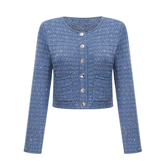 Ghislaine sequin-embellished jacket & trousers matching set